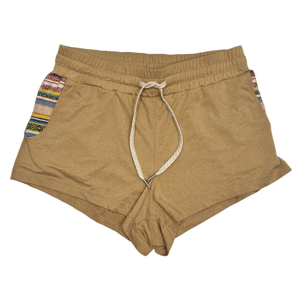 Wowie Kozie Lounge Shorts Wheat Tan Women’s Small Boho Tribal Pocket Loungewear - Picture 2 of 16